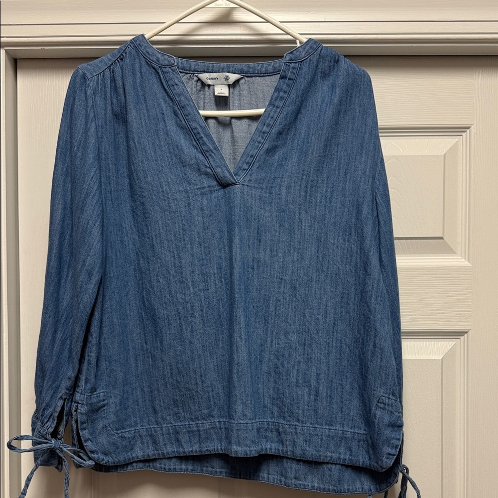 Old Navy Blue Denim Blouse